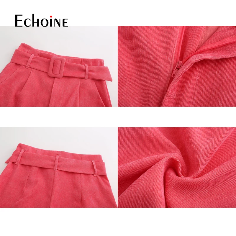 Модные осенне зимние женские вельветовые брюки 2019 одноцветные повседневные