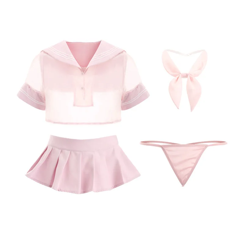 

2021 School Girl Japanese Plus Size Costume Babydoll Women Sexy Cosplay Lingerie Student Uniform With Miniskirt Cheerleader New