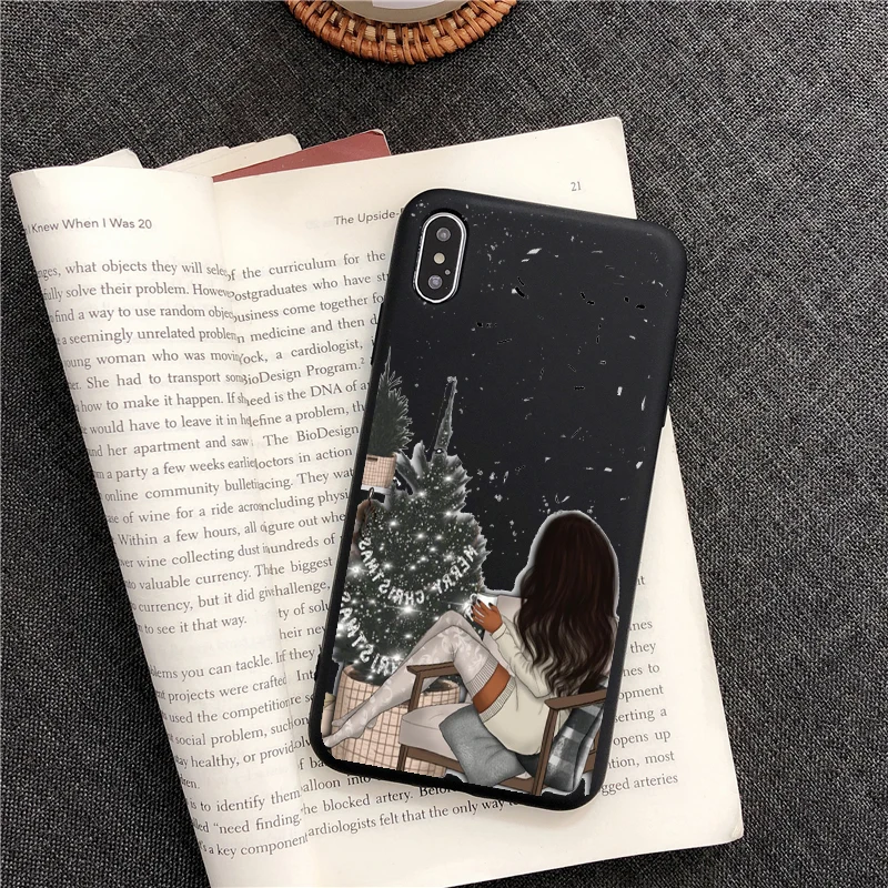 Новогодний модный силиконовый чехол для телефона девочек iPhone Xs 11 Pro Max 6S 7 8 Plus XR 5 SE