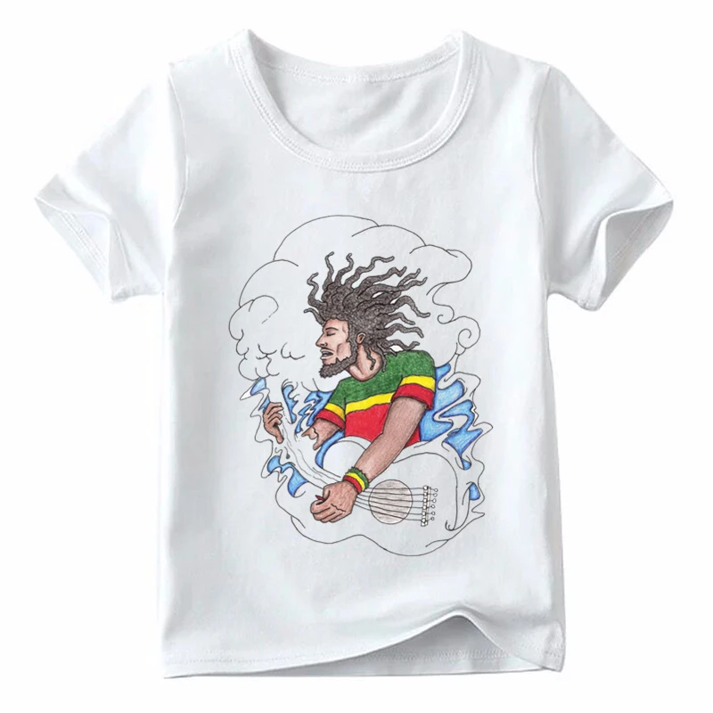 Детская забавная футболка с рисунком японской певицы Боба Марли Регги Растафари