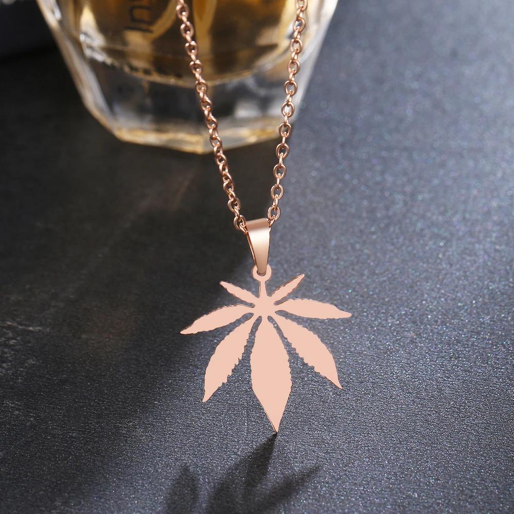 DOTIFI ожерелье из нержавеющей стали 316L для женщин мужчин кленовый лист чокер кулон