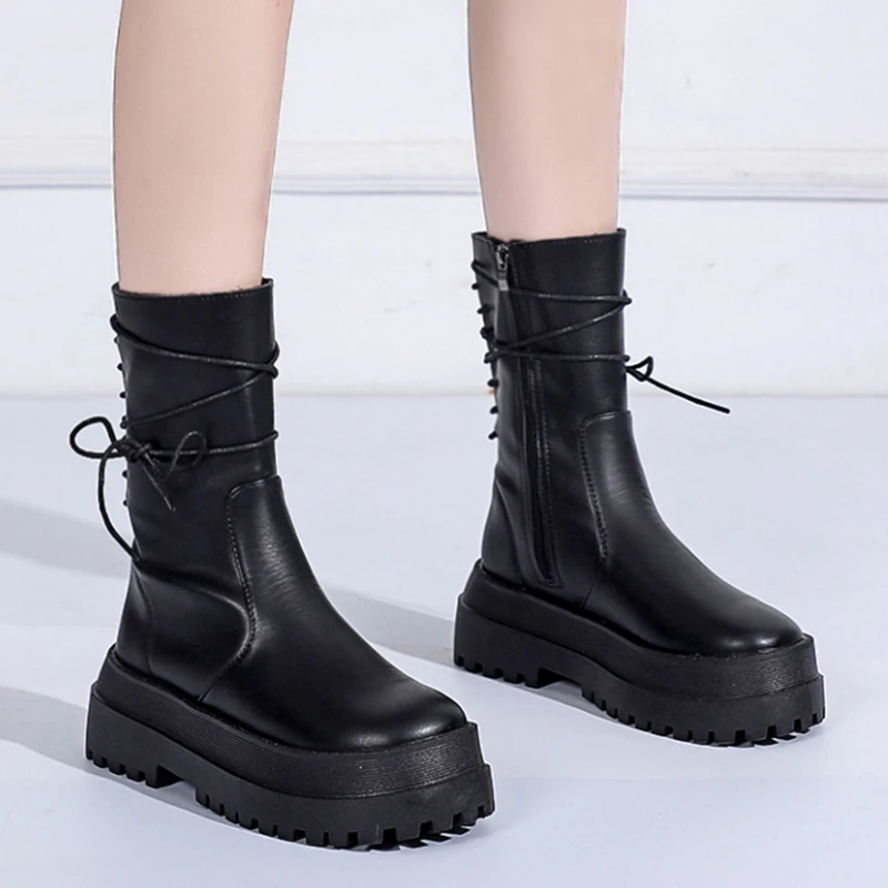 Женские ботильоны на толстой подошве Rimocy из искусственной кожи платформе