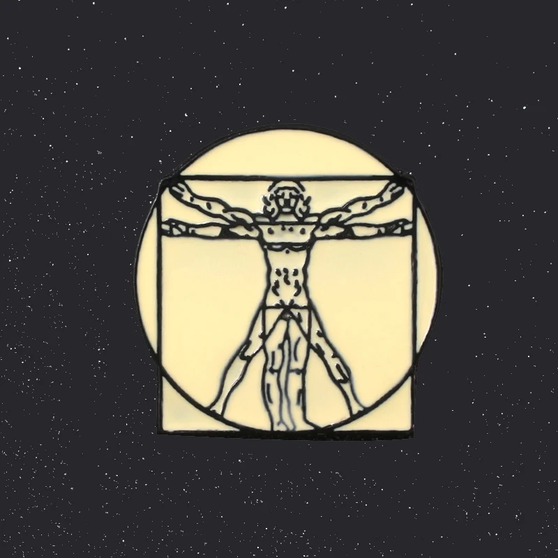 MIDY Леонардо да Винчи мужские и женские броши из витрууанской Мадонны|Броши| |