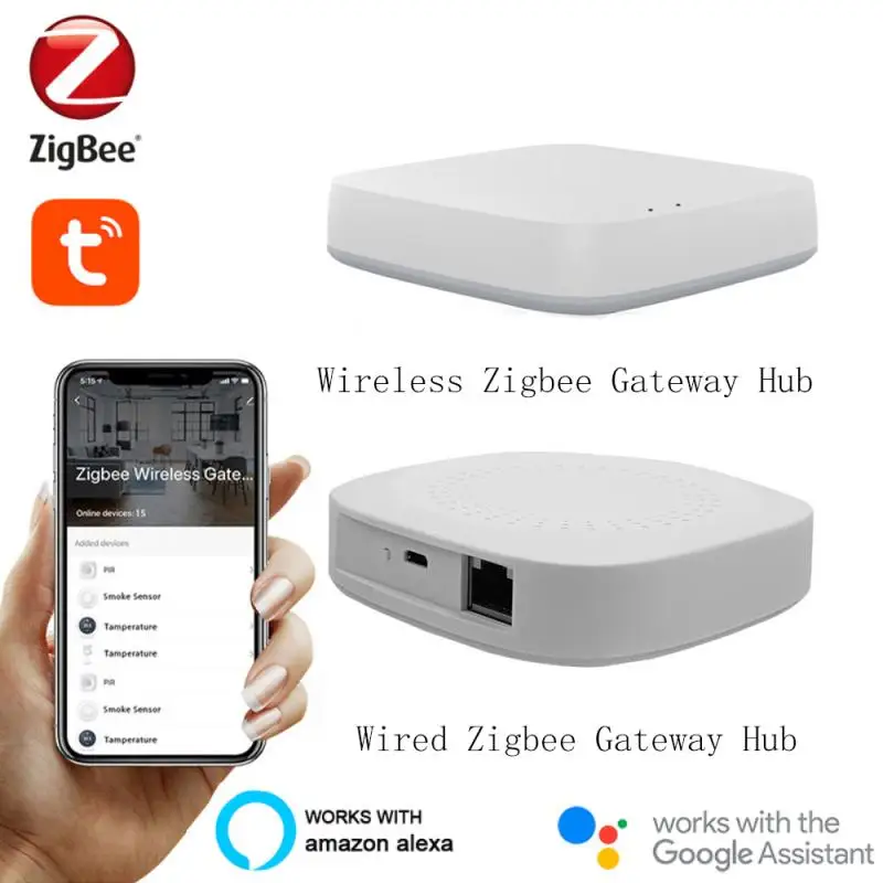 

Умный шлюз Tuya ZigBee, хаб с беспроводным/проводным дистанционным управлением, работает с Alexa Google Home