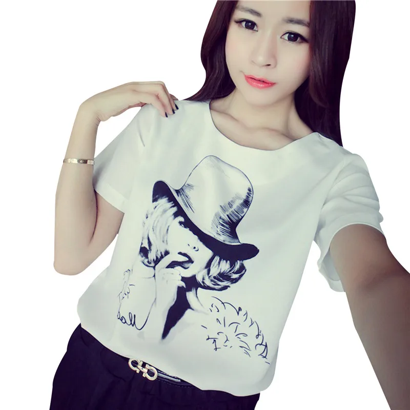

Loose Plus Size All-match Printed Short-sleeved T-shirt