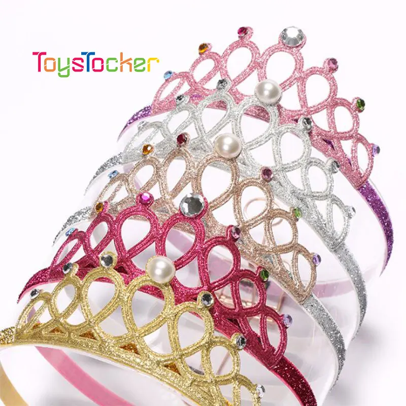 

Новые детские Звездные диадемы, стразы, повязки на голову, корона, цветные повязки на голову, милые блестящие аксессуары для волос для новор...