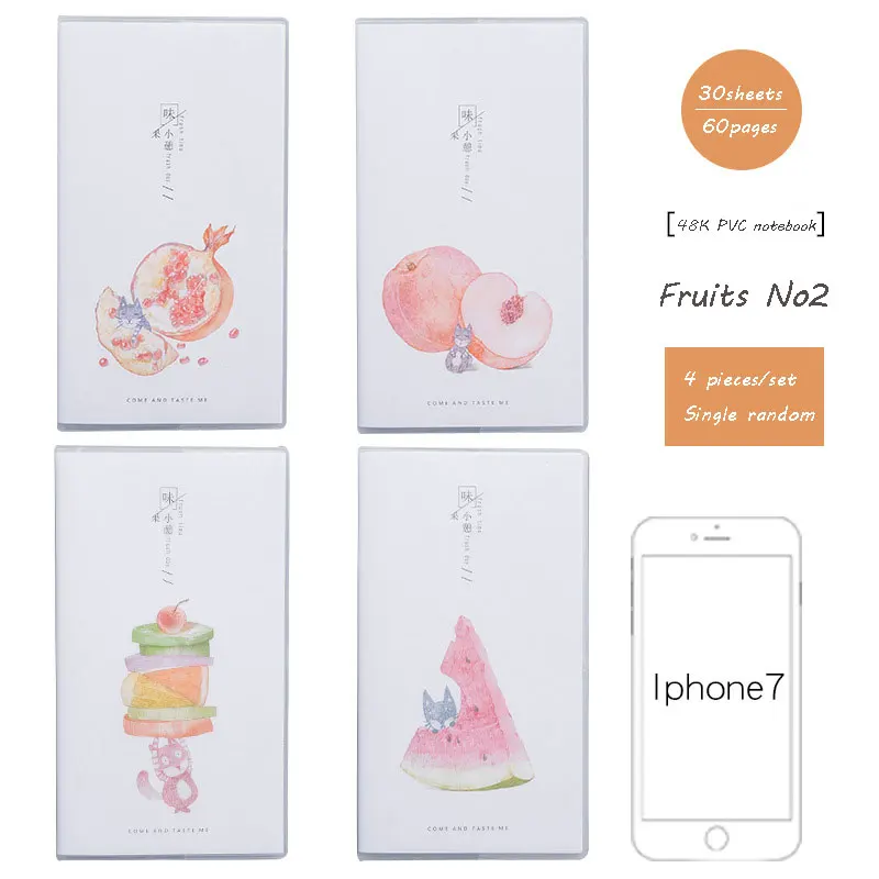 FruitNo2 1 шт. ноутбук стационарный мультфильм ноутбук B6 30 листов милый дневник ноутбук для школьных подарков 12 видов обложки - Цвет: FruitNo2