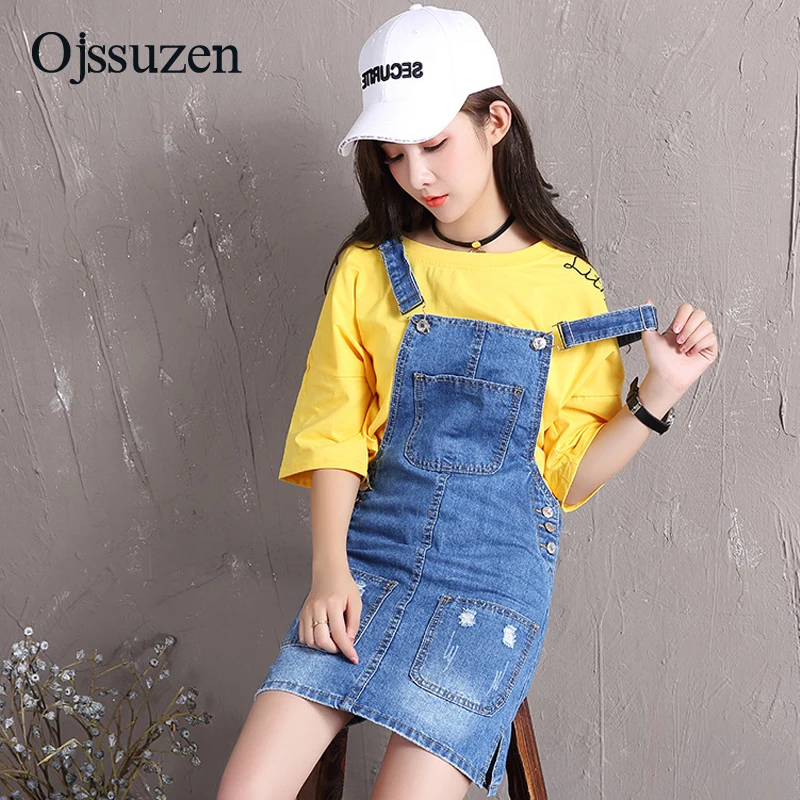 Женский джинсовый сарафан с подтяжками в стиле преппи регулируемый комбинезон