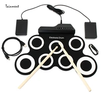 7 pads electronic drum set electric drum with headphone jack built in speaker and batterydrum stick holiday party instrument
