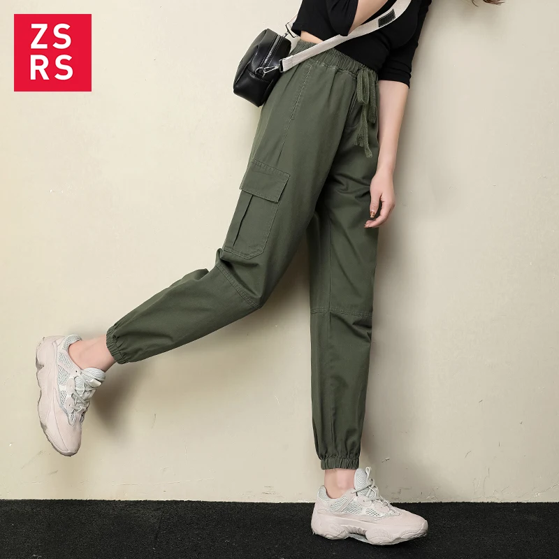 Женские Мешковатые брюки карго Свободные повседневные в стиле хип хоп с высокой
