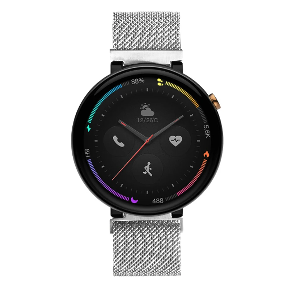 Hangrui металлический ремешок для Amazfit Verge 2 Миланская Петля из нержавеющей стали для Amazfit A1807 умные наручные часы ремешок