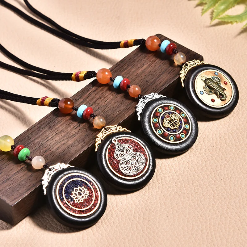 

Эбонитовая круглая непальская Ретро Этническая Подвеска для автомобиля, оптовая продажа, аксессуары для ключей Diy, Очаровательная популярн...