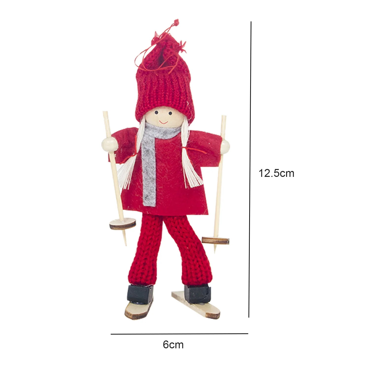 Behogar 2 шт маленькие милые рождественские шерстяные лыжные куклы висячие