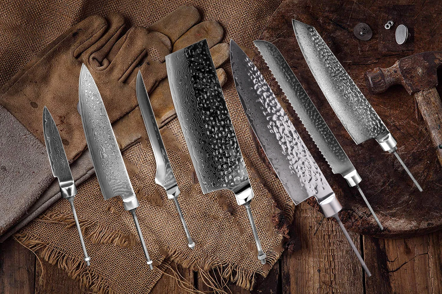 

XITUO DIY Handmade Forged Kitchen Knife Blank Japanese Damascus Chef Knife Material Sharp Santoku Sliced Bread Nakiri Gyuto New