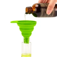 kitchen tool diy food grade folding silicone funnel household liquid dispensing mini random color