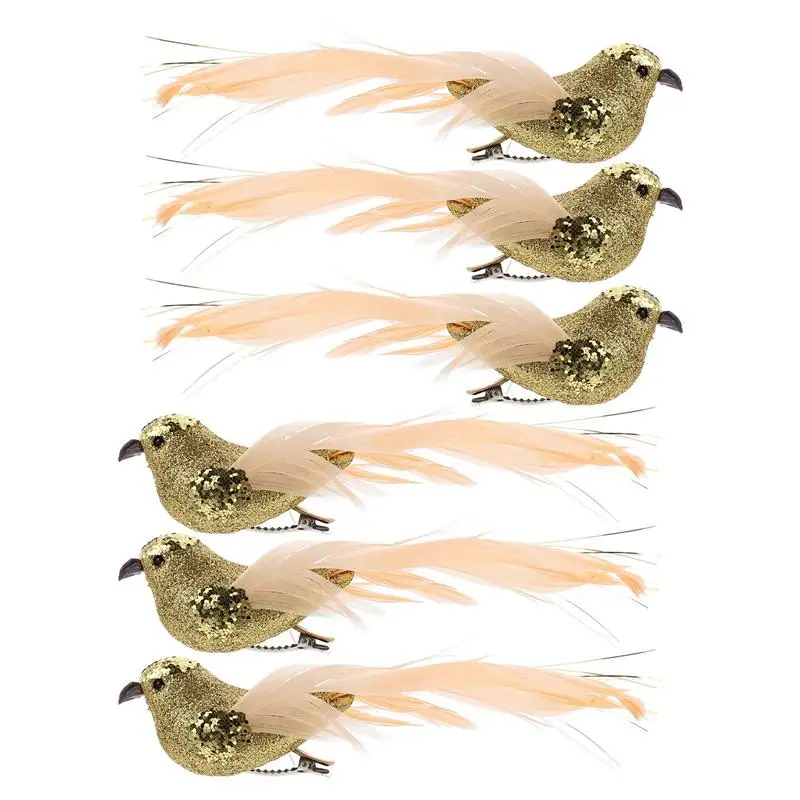 6 шт. декоративные искусственные подвески в виде птиц | Дом и сад