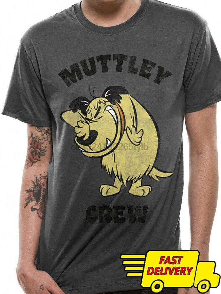 Сумасшедшие гонки Muttley Экипаж подлые Hanna Barbera мультфильм футболка Размеры S-3XL |