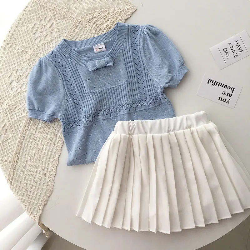 

Exotic girls pleated skirt short skirt baby chiffon skirt half skirt children's skirt half skirt bottom skirt two pieces set