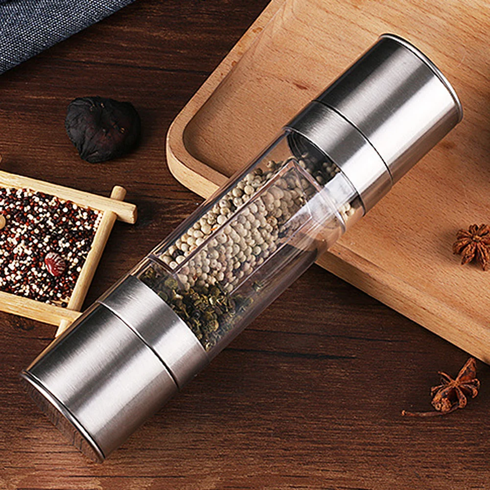 2 в 1 портативный ручной измельчитель для перца из нержавеющей стали мельница