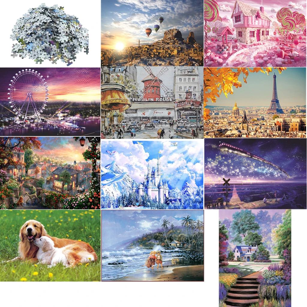 

1000 Pieces DIY Paper Jigsaw Landscape Toys Kids Educational Toys Decorations Jigsaw Assembling Landscape Toys 50x75cm A