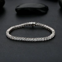 trendy 15 18cm 925 sterling silver carbon diamond tennis chain bracelets for women men s925 cubic zirconia link bracelet bangle