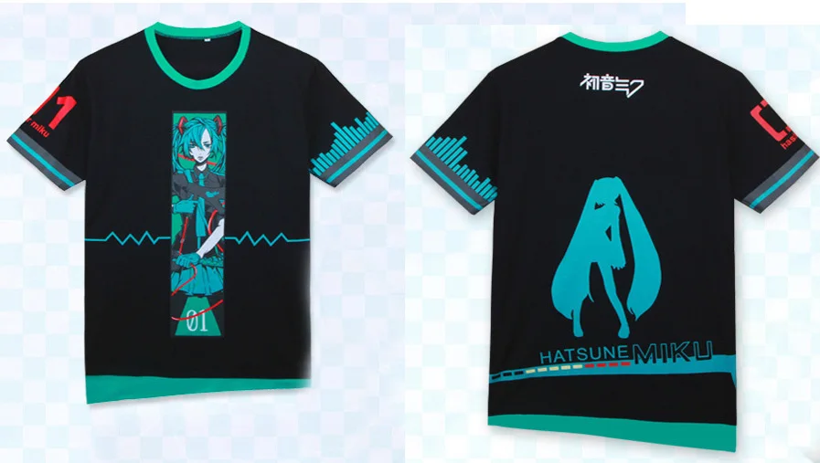 Hatsune Miku Vocaloid футболка летние топы женские повседневные футболки femme футболки с аниме рисунком Одежда для девочек женские топы тройники - Цвет: Style 2