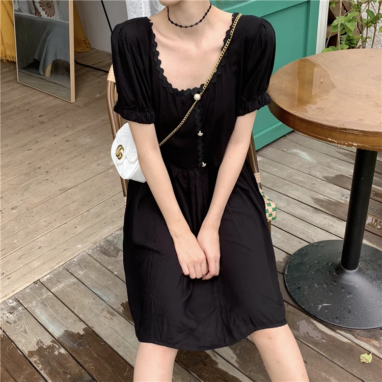 Винтажное платье принцессы Ins с коротким рукавом женские милые платья в стиле