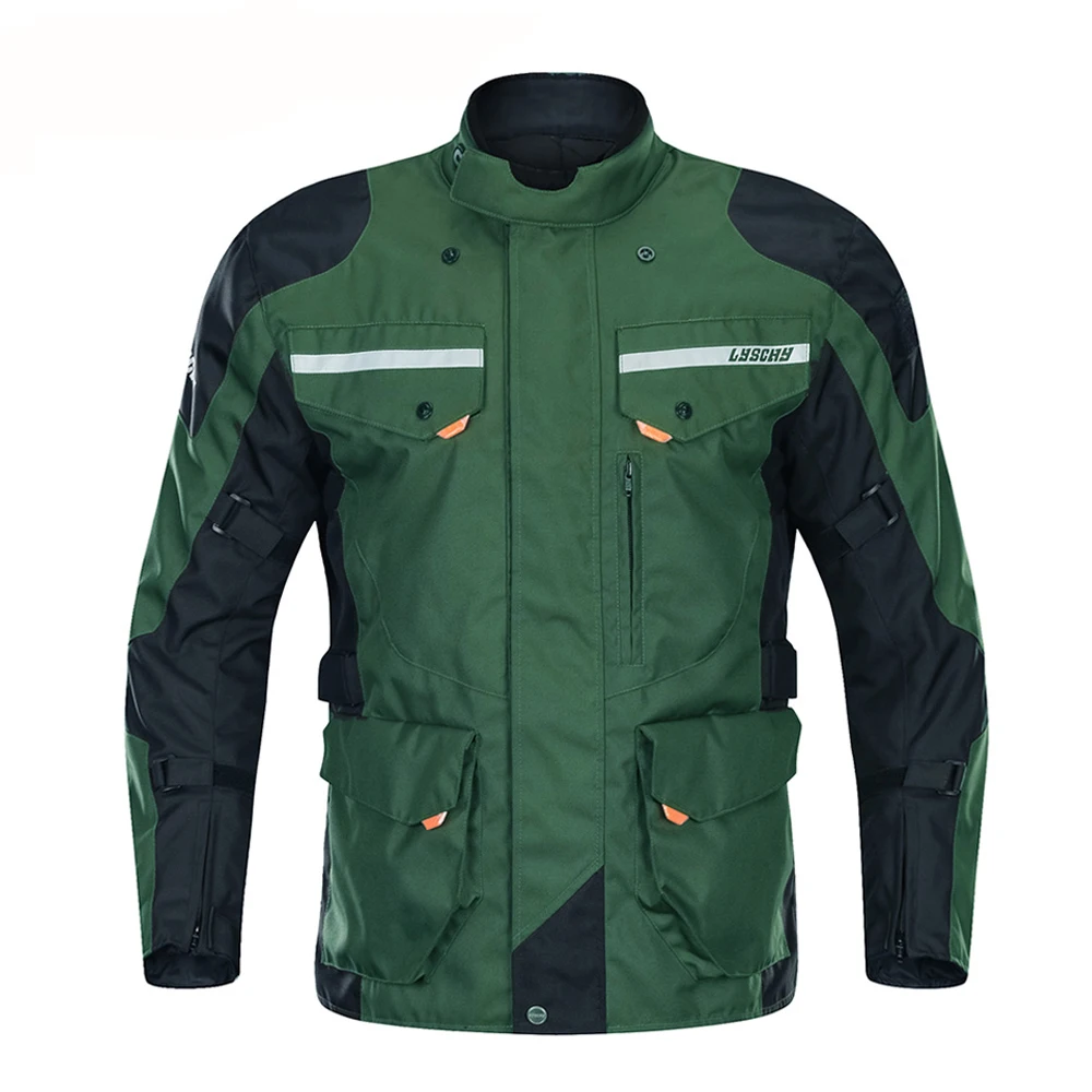903-Green Jacket LYSCHY мотоциклетная куртка водонепроницаемая Мужская мотоциклетная куртка для мотокросса мотоциклетная куртка для верховой езды дышащая защита для четырех сезонов - Цвет: 903-Green Jacket
