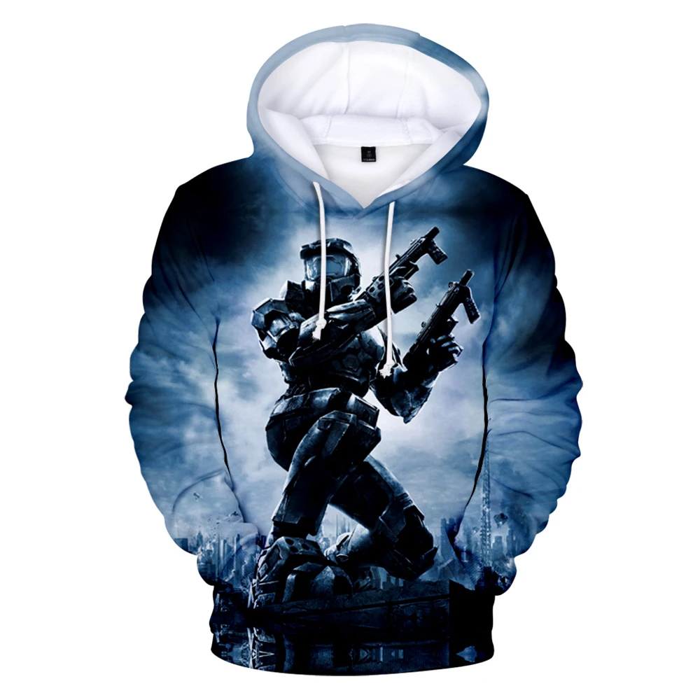 

Sudadera con capucha de Halo Infinite para hombre y mujer, ropa de calle de manga larga con estampado 3D de juego de tirador en