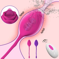 wireless rose vibrator female toy with tongue licking g spot simulator vaginal ball vibrating love egg adults sex toys for women