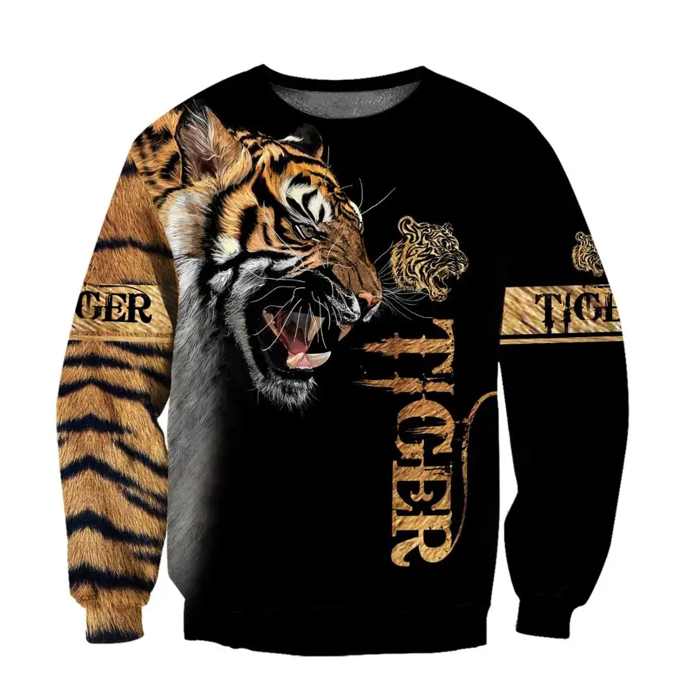 

Brand Fashion Autumn Hoodies Premium Tiger Skin 3D Printed Mens Sweatshirt Unisex Zip Pullover Casual Jacket DW0198