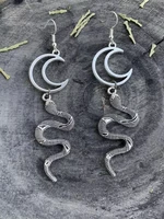 snake moon earrings new witch pagan alternative gothic jewelry
