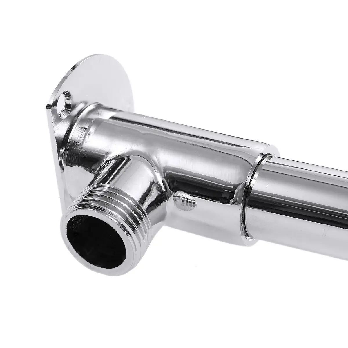 

Shower Head Stainless Steel Extension Arm Kit Silver Wall Mounted Shower Arm Bottom Entry Mount Base for Home Bathroom Hardware