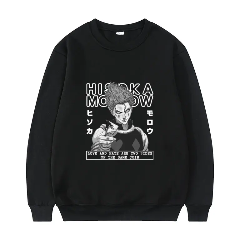 

Japan Manga Hunter X Hunter Pullover Men Women Cartoon Print Pullovers Japanese Anime Hisoka Morow Sweatshirt Oversize Tracksuit