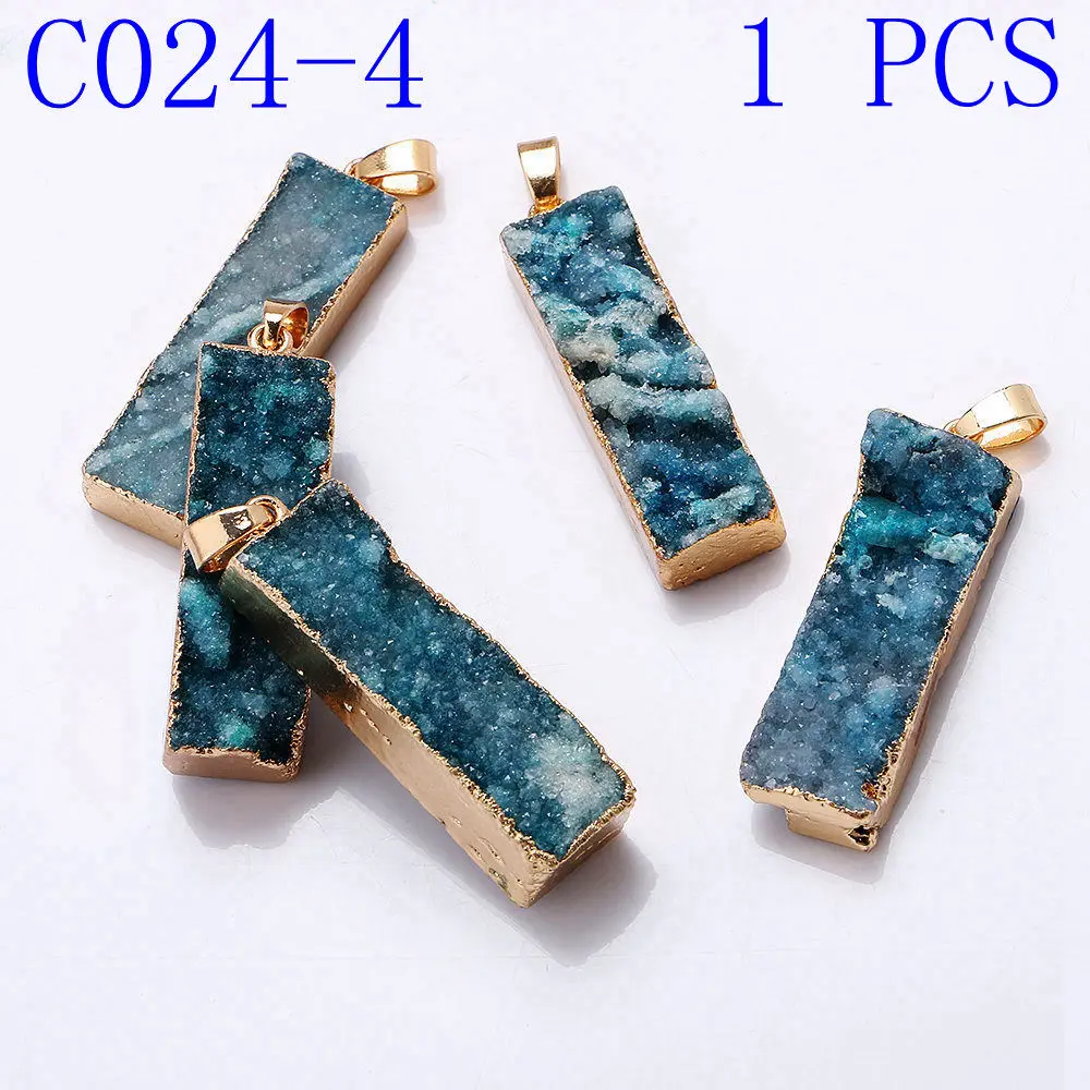 C024-4 1PCS Yumten с хрустальным крестом, очаровательный счастливый драгоценный кулон модная подвеска в виде звезды полудрагоценные каменные Аксессуары натуральные ювелирные изделия для женщин Колье с подвеской из натурального - Окраска металла: C024-4 1PCS