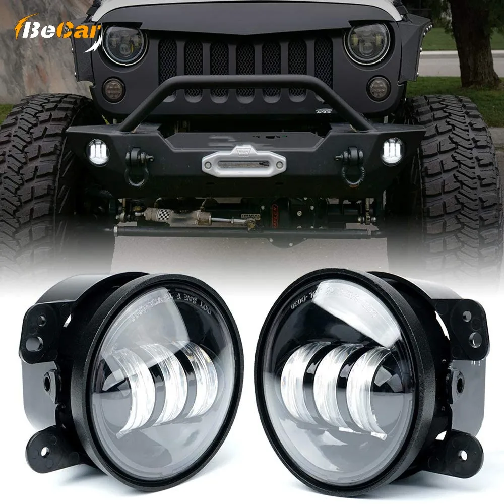 4 дюймовые светодиодсветодиодный Противотуманные фары для 07 18 Jeep Wrangler JK Unlimited