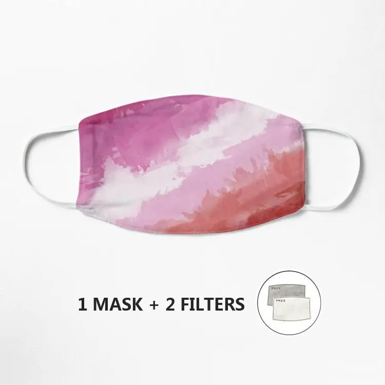 

Lesbian Watercolor Pride Mask - Makes An Gift! Mask Cartoon Streetwear Mask Print Face Mask Reusable Mascarilla