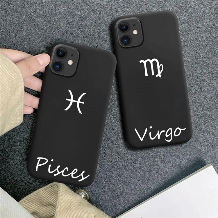 Funny 12 Zodiac Sign phone Case for IPhone X XR Xs Max 11 8 7 6 Plus 6S SE Soft Silicone Cover Coque Constellation | Мобильные