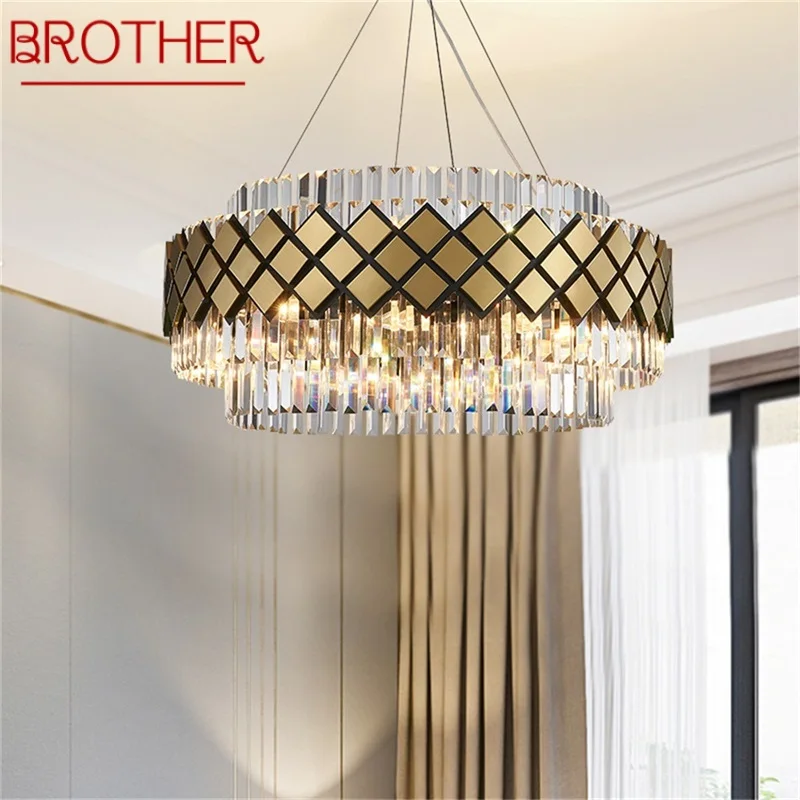 

BROTHER Pendant Light Postmodern Luxury Crystal Lamp Fixture Decorative For Home Dining Living Room