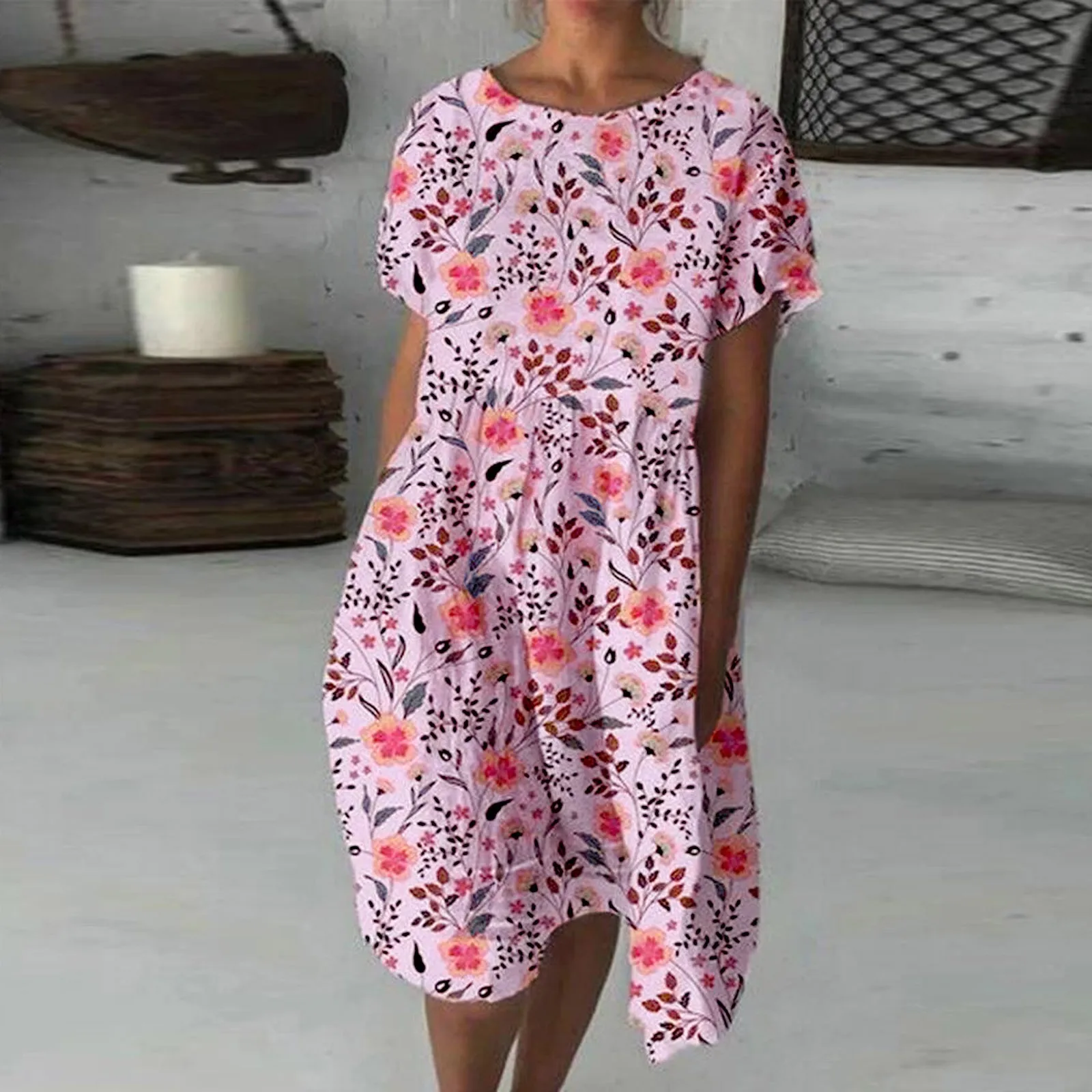 Маленькое Цветочное платье в стиле ретро женское Повседневное с милым принтом