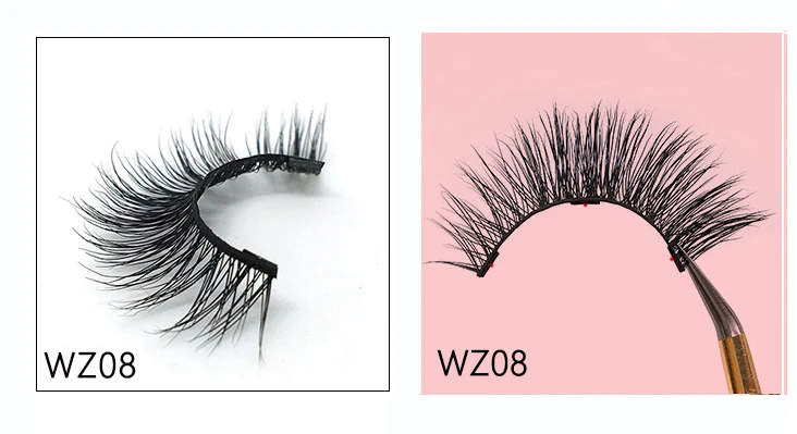 WZ08 Eyelash Магнитная подводка для глаз и 3D Магнитные ресницы набор для макияжа водостойкая жидкая подводка для глаз с многоразовыми накладными ресницами Профессиональная Косметика - Цвет: WZ08 Eyelash