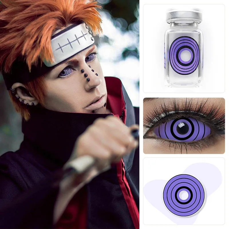 Цветные линзы для косплея склера контактные 22 мм глаз Sasuke Kakashi Шаринган контакты