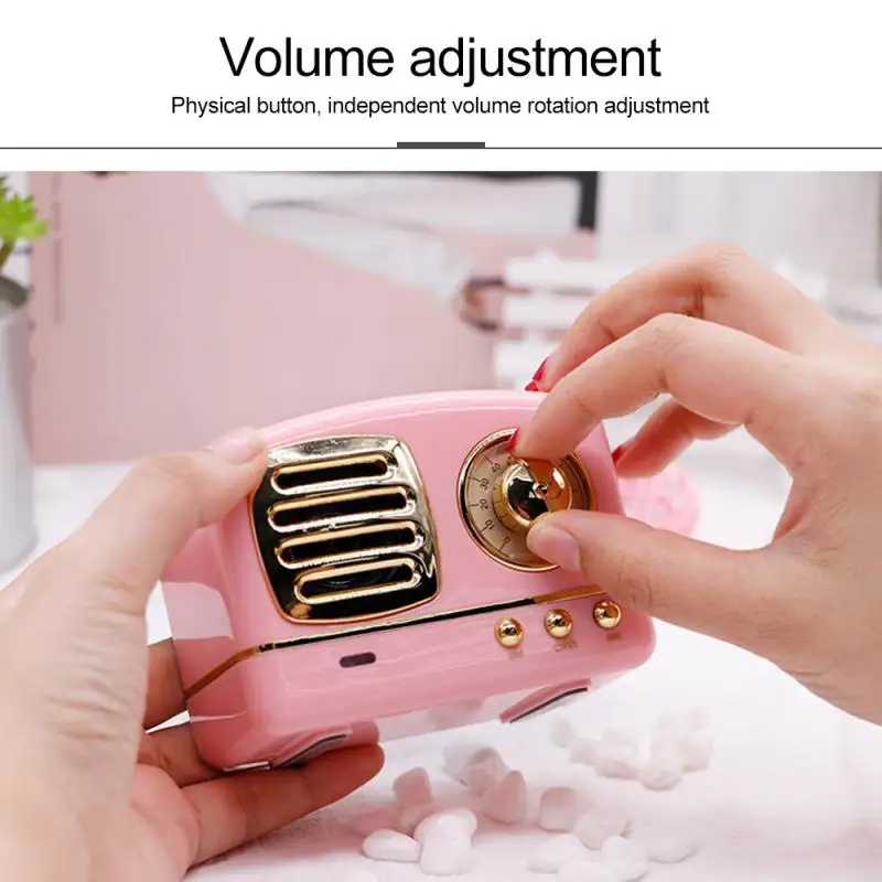 Портативная Bluetooth Колонка в стиле ретро беспроводной сабвуфер поддержка FM радио