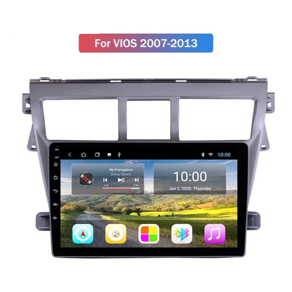 Автомобильный радиоплеер Android 10 0 для TOYOTA VIOS 2007-2013 с Wifi 4G AHD DSP Mirror Link резервная