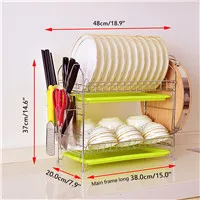 Knife holder N style Стеллаж для сушки посуды доска для раковины Кухня хромированный блюдо подставка для сушки 2-х уровневые/3-х уровневая Ножи держатель/палочками для еды, оборот в минуту(R/N/S/дом типа на выбор - Цвет: Knife holder N style