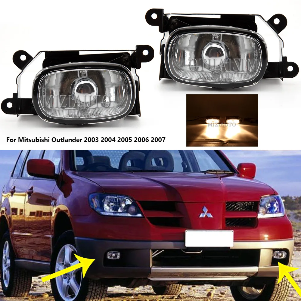 ไฟตัดหมอก Led สำหรับ Mitsubishi Outlander 2003 2004 2005 2006 2007ด้านหน้าหมอก Foglights ไฟหน้า FogLamp รถอุปกรณ์เสริม