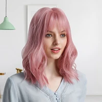 women fashion high temperature silk synthetic hair pink long hair wig high temperature silk headwear hairs