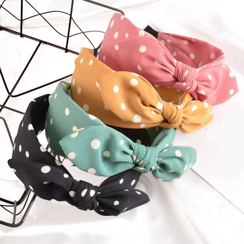 

New Fashion Rabbit Ears Hair Hoop Floral Dot Striped Headband Headwear Big Bowknot Bohemia Hairband Casual Hair Accessories