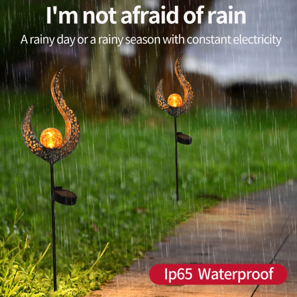 

Solar LED Flame Light IP65 Waterproof Retro Iron Garden Lawn Lamp Outdoor Garden Landscape Decor Sun Moon Flame Lighting Lamp