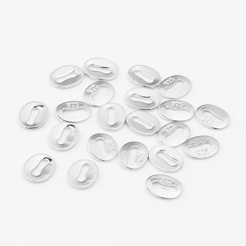 

100 шт 4x5 мм S925 слово печати тег анти подделки соединительные бирки для ожерелья хвост соединитель для производства ювелирных изделий DIY аксе...